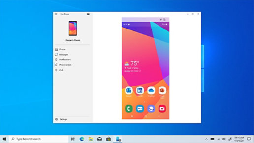 The Your Phone app screen.