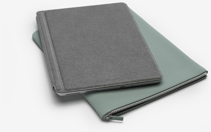 Surface device lying on top of Surface Go Sleeve