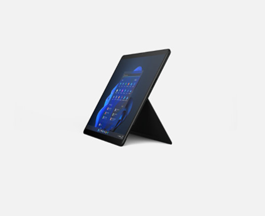 Surface Pro X dla firm w kolorze czarnym.