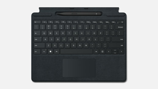 A Surface Pro Signature Keyboard for Business from above.