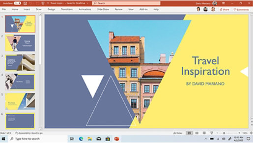 PowerPoint template displayed on screen.