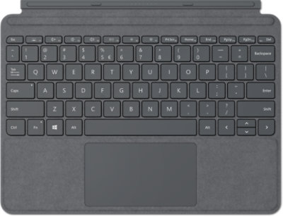 Klawiatura Surface Go Type Cover w kolorze platynowym pokryta alcantarą.
