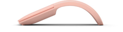 Side view of soft pink Microsoft Arc Mouse 