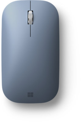 Surface Mobile Mouse i isblå sedd uppifrån