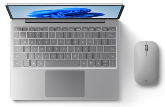 Surface Laptop Go with Surface Mobile Mouse.