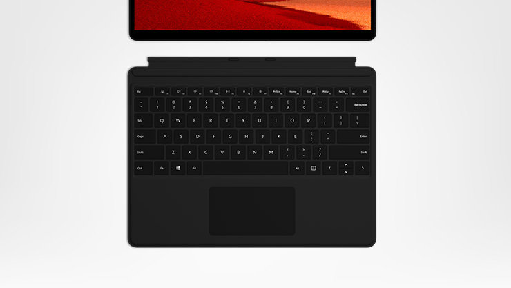 Surface Pro X Keyboard losgekoppeld van Surface Pro X.