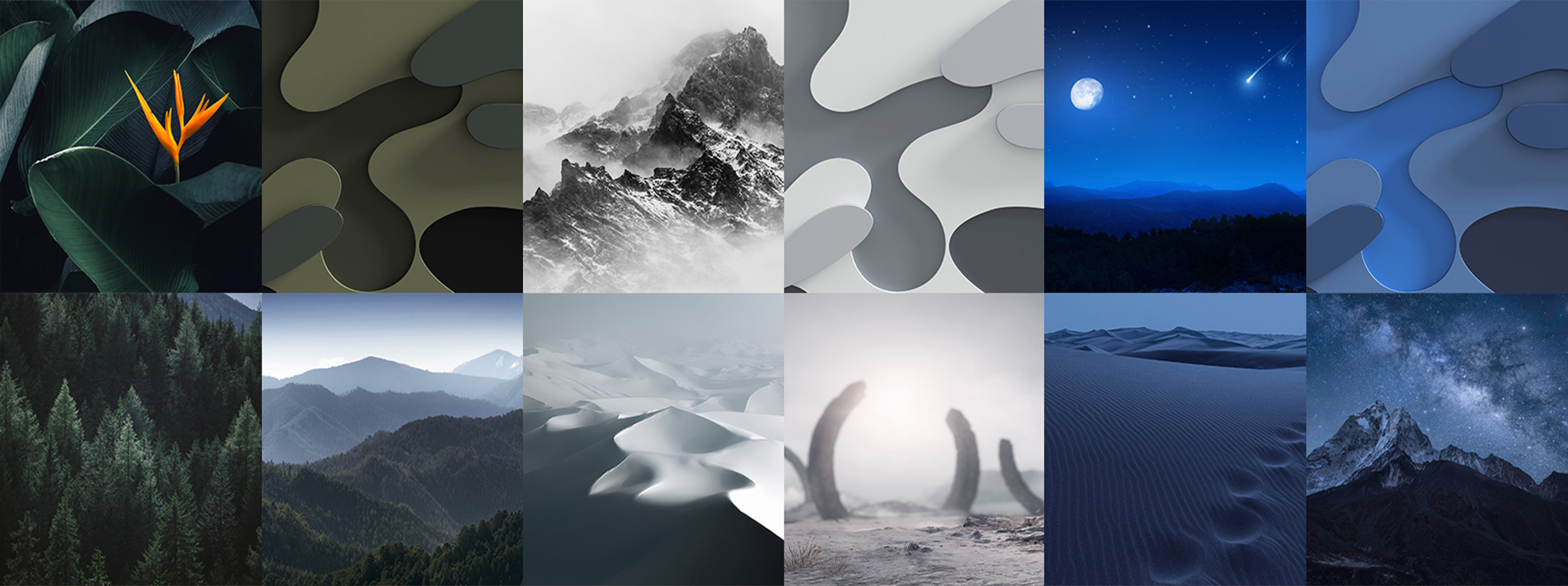 Temapaket i olika färger.