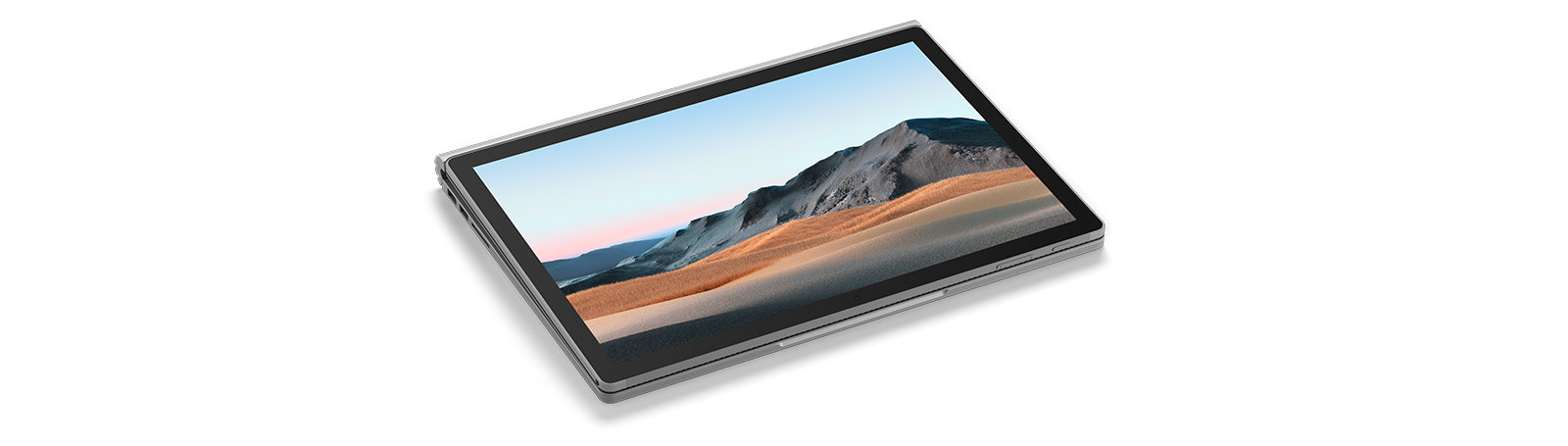 Un computer Surface Book 3 per le aziende disteso con lo schermo a vista