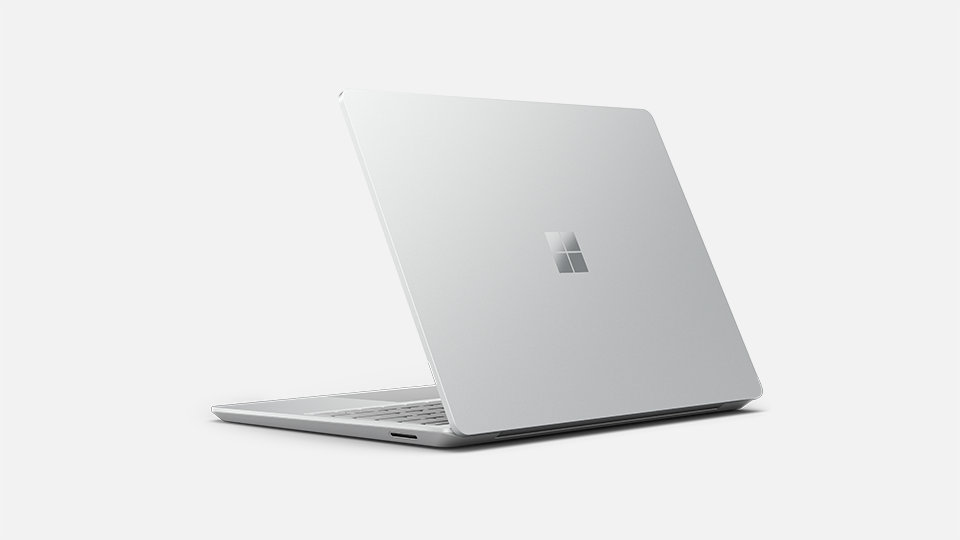 Back view of the Surface Laptop Go that highlights the sleek design.
