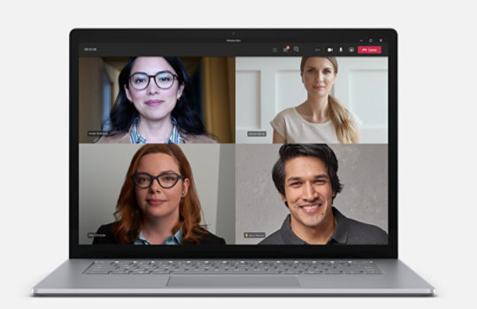Pantalla y teclado de Surface Laptop 4 para empresas.