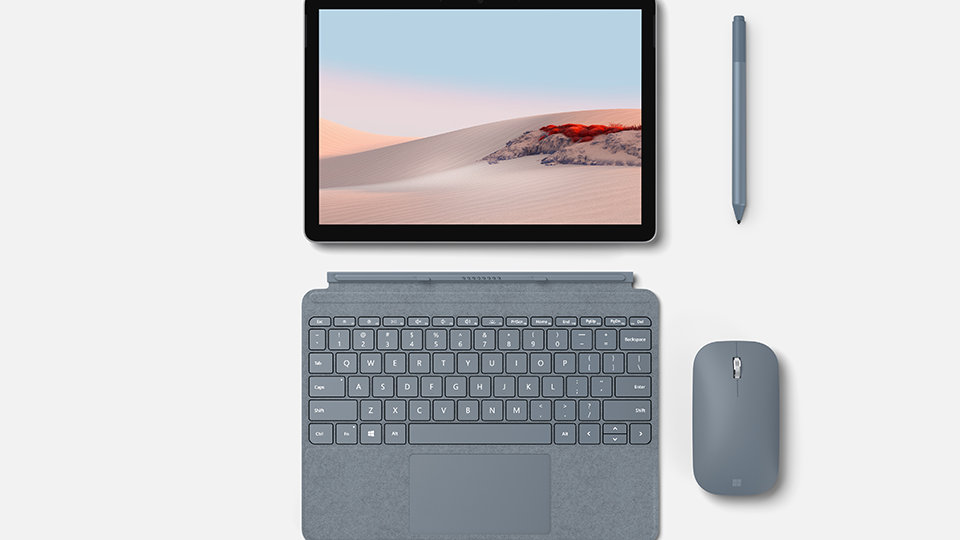 Surface Go Type Cover med tastatur, pen og mus