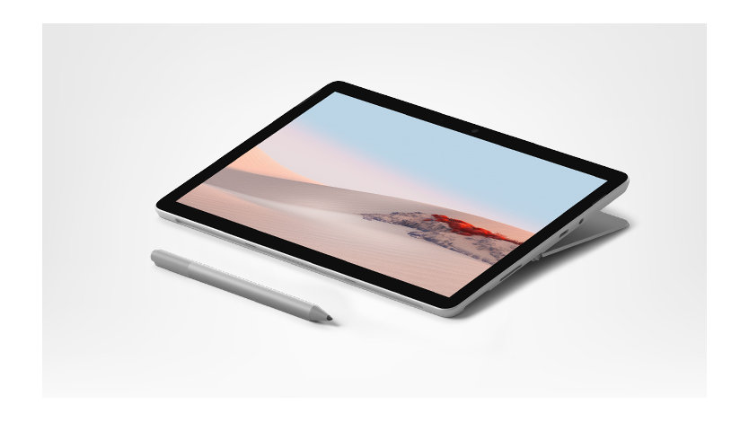 Surface Go 2 for Business in studio mode with Surface Pen.