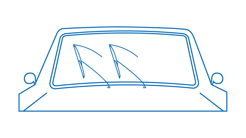 Windshield wipers on a car illustration