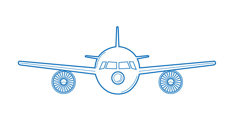 Airplane lined illustration