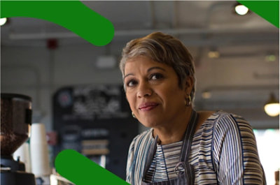 Eine Arbeitskraft in einem Café