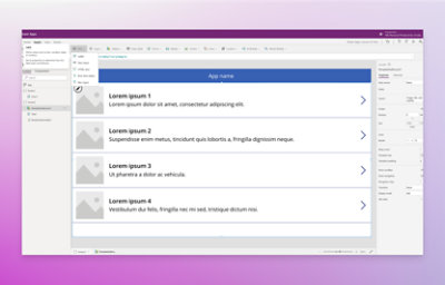 A dummy text show in template to create app