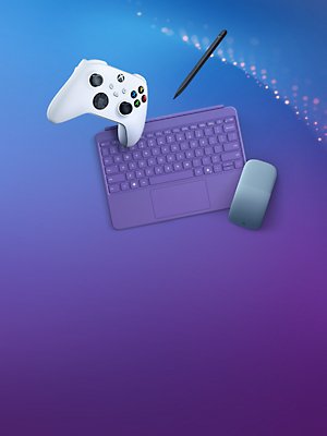 Eine Auswahl an Zubehör für Surface und Xbox. 