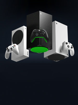 An XBOX Series X 2 TB Galaxy Black Special Edition, a White XBOX Series X 1 TB Digital Edition and a White XBOX Series S 1 TB.