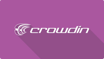 Crowdin logo of the word Crowdin spelled out.