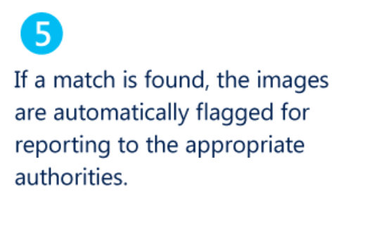 If a match is found, the images are automatically flagged for reporting to the appropriate authorities.