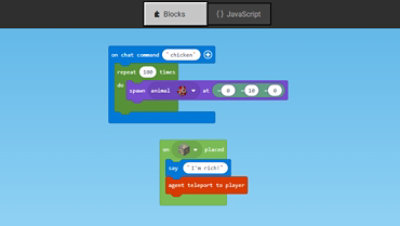 An example of the Block editor, which shows colored blocks with text and images.