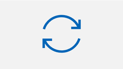 Icône bleue représentant deux flèches pointant l'une vers l'autre et formant une boucle