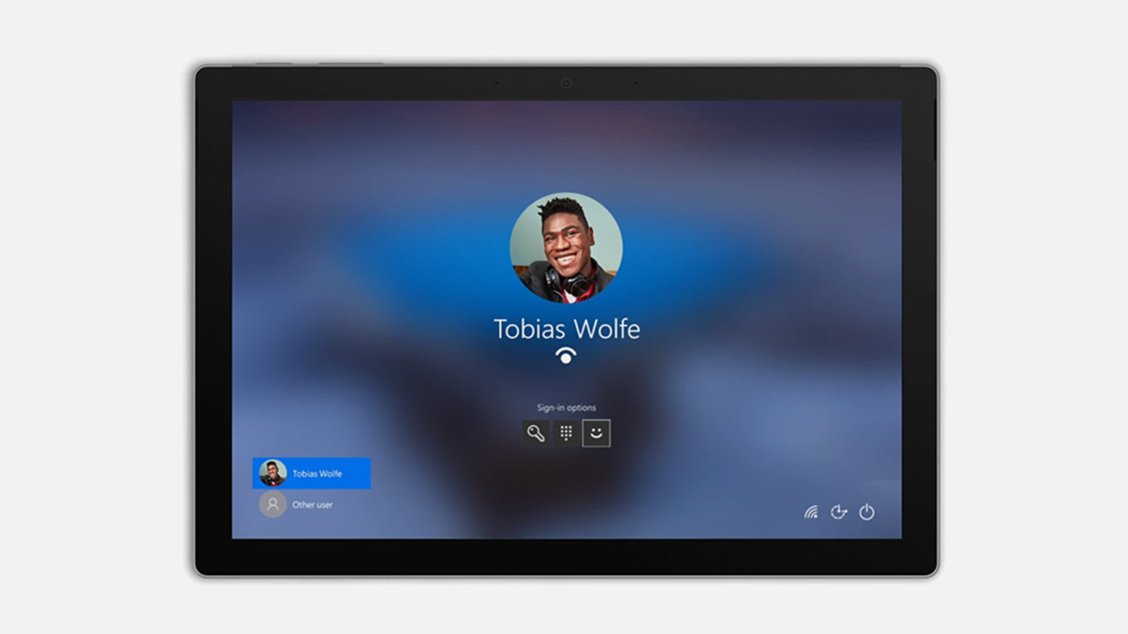 Surface Pro 7 showing sign-in screen