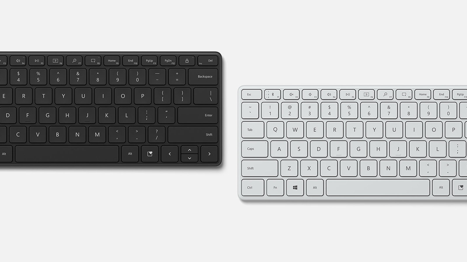 Designer Compact Keyboard של Microsoft בצבעים שונים