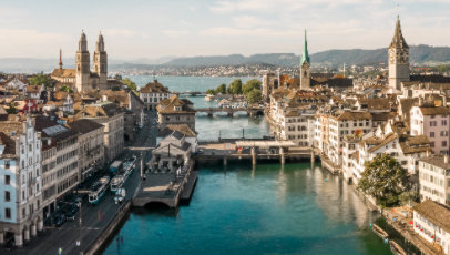 A bridge over a river in Zurich