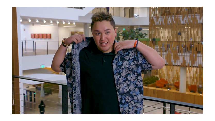 Austin Landon in a Microsoft common area