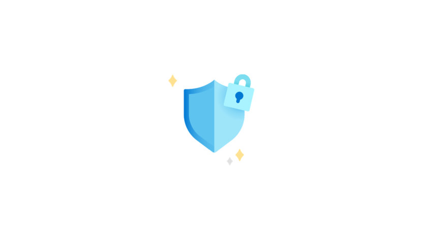 Shield and lock illustration.