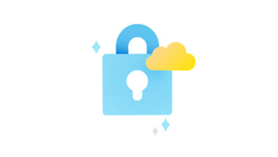 Illustration of a lock and the cloud.