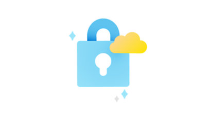 Illustration of a lock and the cloud.