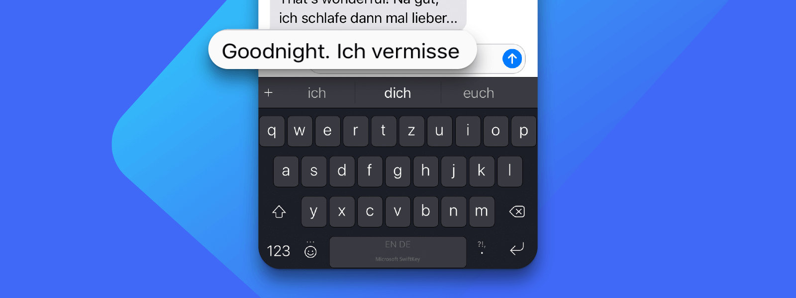iPhone mit SwiftKey für die Eingabe in verschiedenen Sprachen