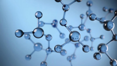 Detailní záběr struktury molekuly