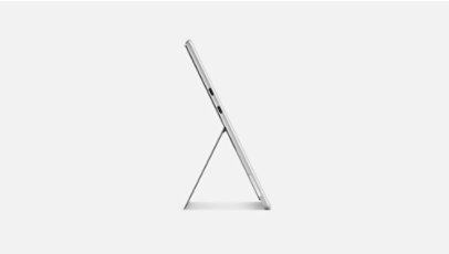 Surface Pro 9 von der Seite, um die Anschlüsse zu betonen.