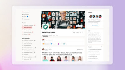 Un panel de información de operaciones comerciales en Viva Connections.