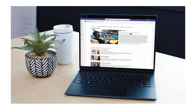 Screenshot of Viva Learning homepage experience in Microsoft Teams.