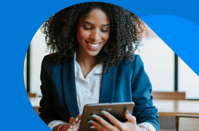 A person using their mobile phone to scan their face for access.