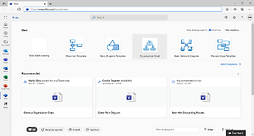 Device screen showing Visio for the web