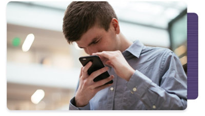 Person looking at their mobile phone