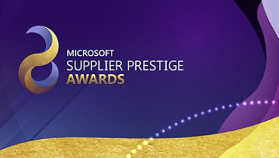 Purple decorative Microsoft Supplier Awards 2024 hero image