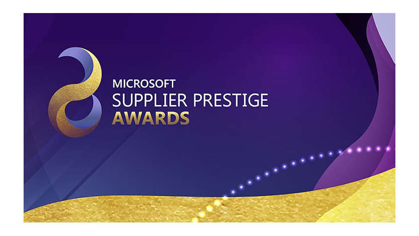 Purple decorative Microsoft Supplier Awards 2024 hero image