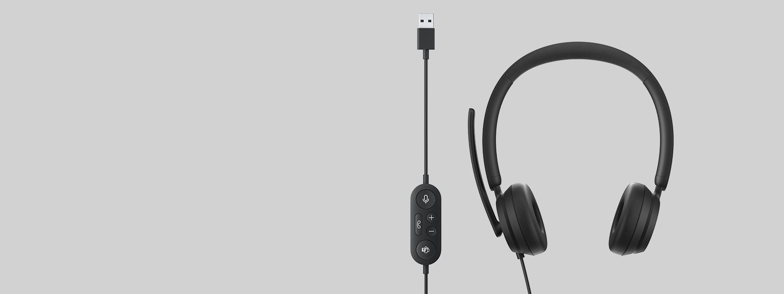 Microsoft Modern USB Headphones con micrófono con reducción de ruido,  Certificados para Microsoft Teams