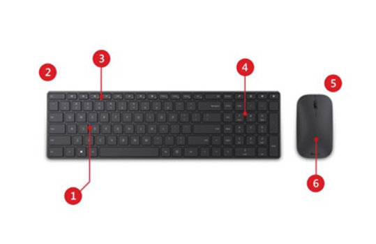 Microsoft designer bluetooth keyboard and mouse desktop features