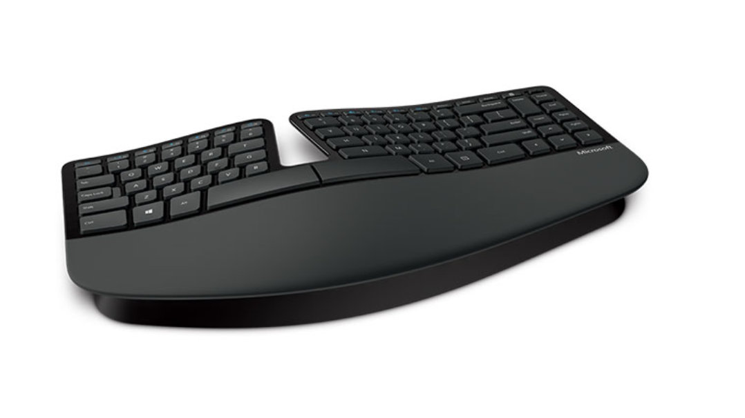 Side view of Microsoft Sculpt Ergonomic Keyboard