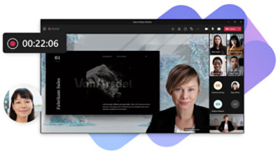 A Teams video call being recorded.