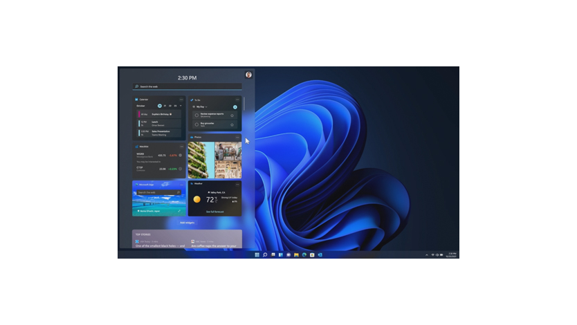 Animation of Windows 11 widgets