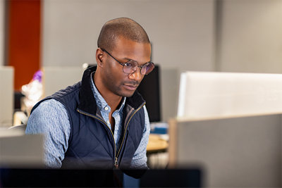 Person looking at computer