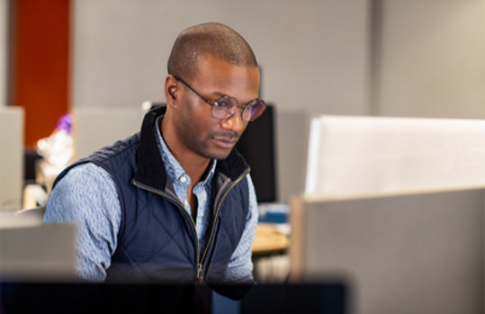 Person looking at computer